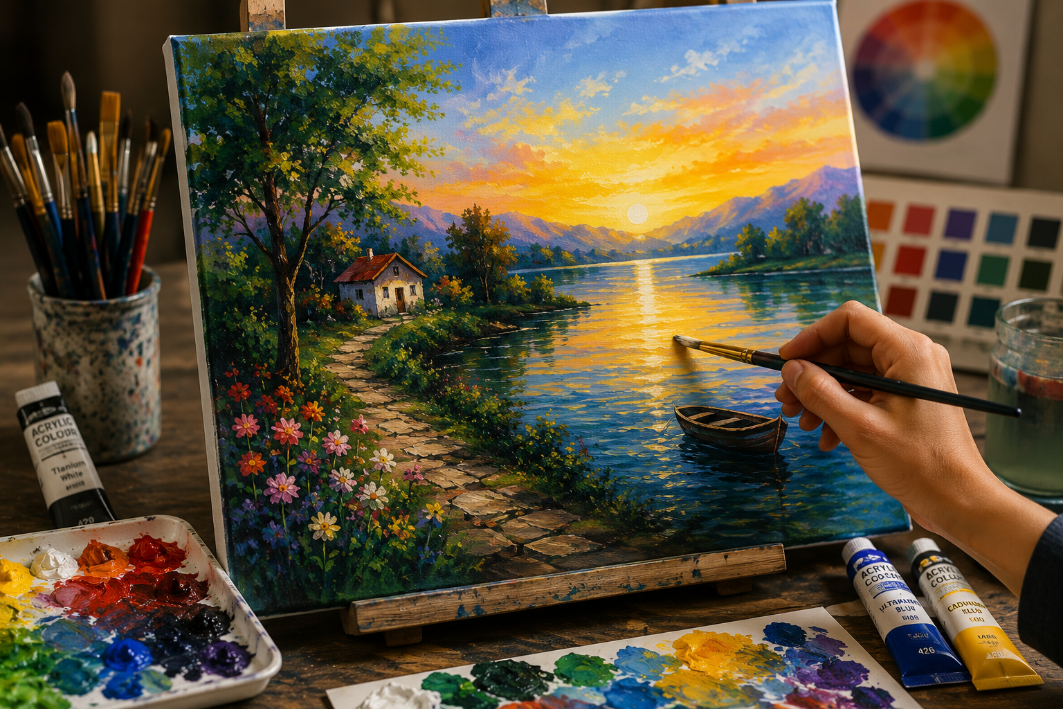 Acrylic - Oil - Watercolour painting photo