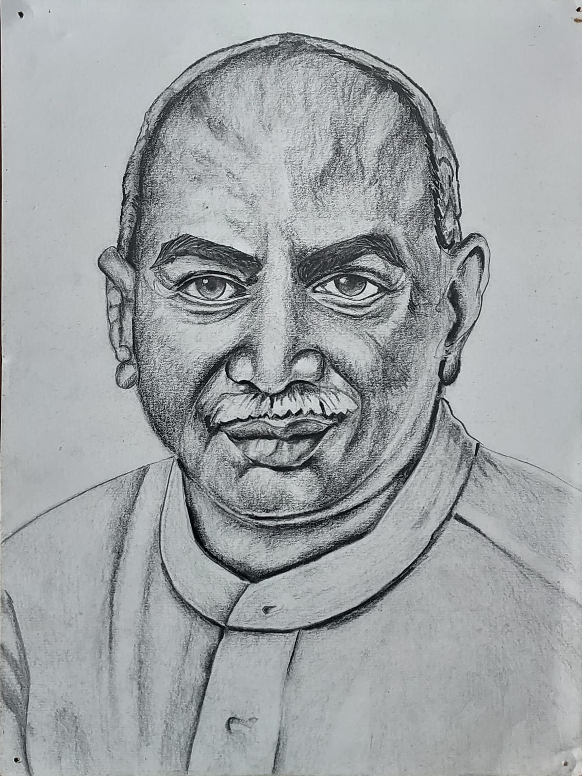 Kamarajar portrait — Pencil portrait