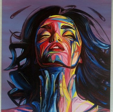 Expressive acrylic portrait