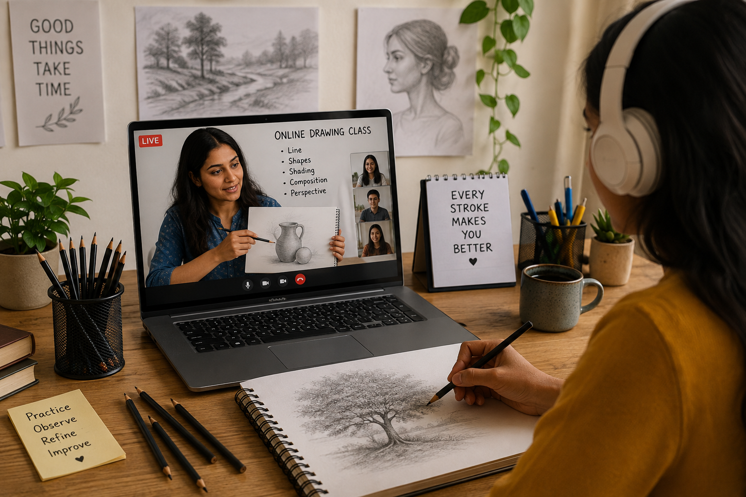 Online class session photo / screen-share
