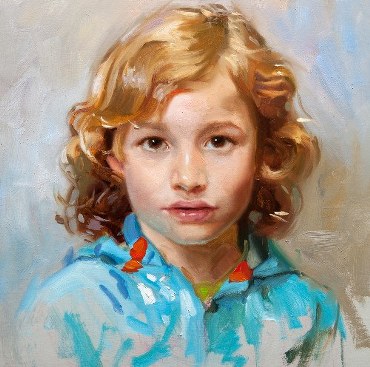 Child portrait in oil